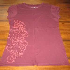 Billabong T-Shirt Logo Graphic Maroon L Large B4